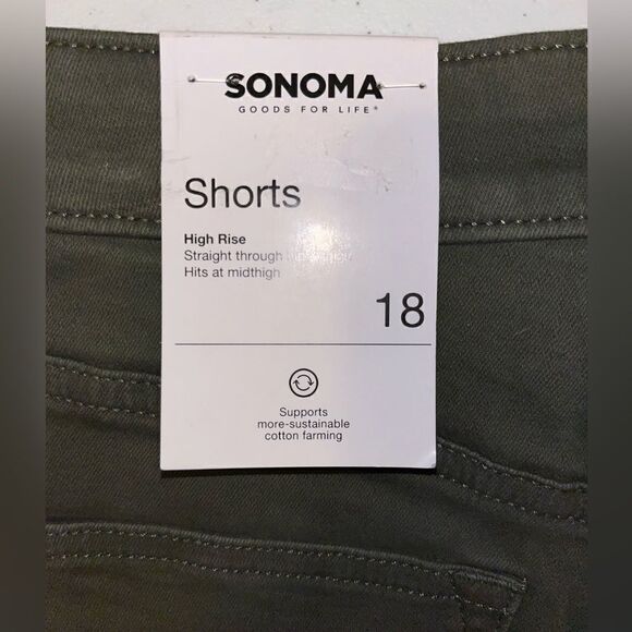 SONOMA Denim Shorts Olive Green cut offs raw hem Size 18 - New NWT - Picture 3 of 4
